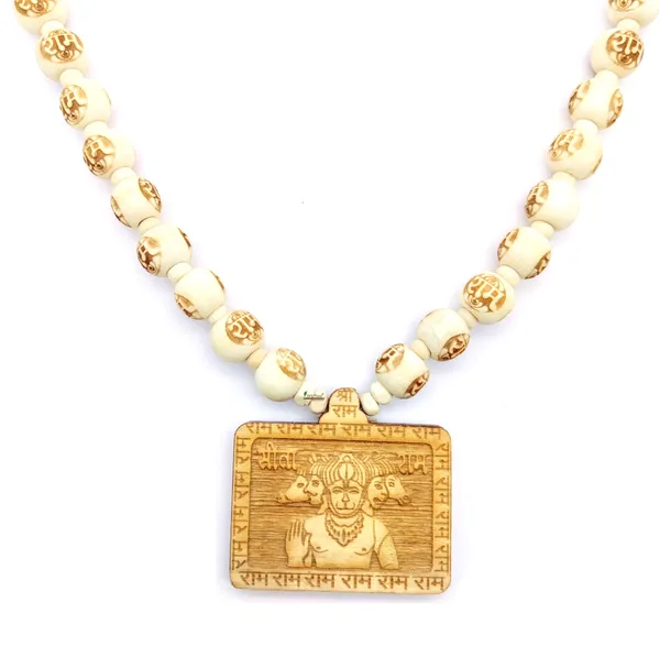 Wooden_Carving_Panchmukhi_Hanuman_ji_pendant_with_Ram_Carving_chain_(5F.H.Hre3)