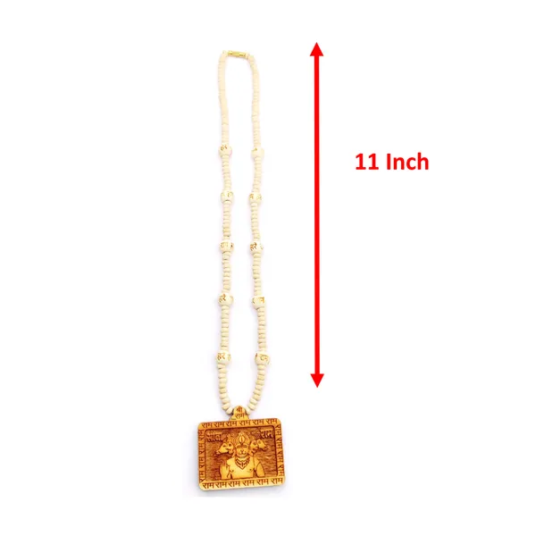 Wooden_Carving_Panchmukhi_Hanuman_ji_Handmade_Locket/pendant_with_wood_ram_Mala