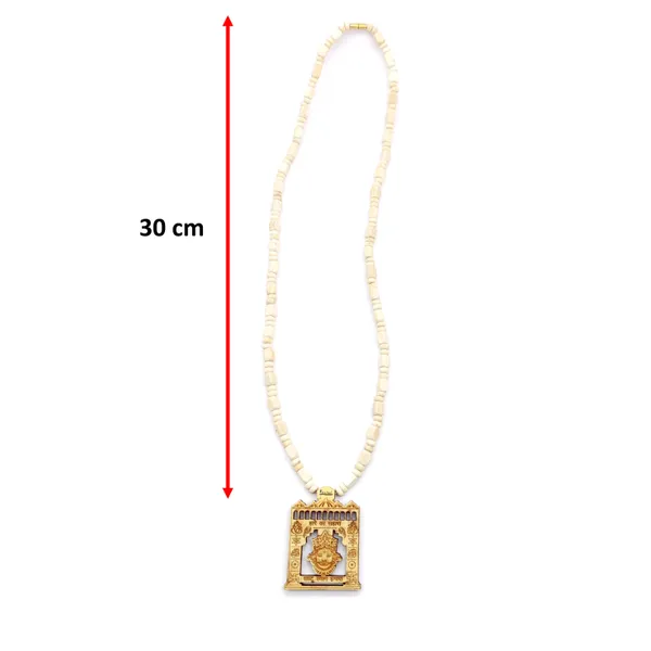 Wooden_Carving_Hare_ka_sahara_khatu_shyam_hamara_ji_Handmade_Locket/pendant_with_wood_and_tulsi_Mala