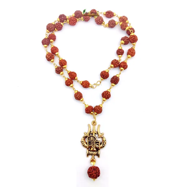 Lord_Shiv_trishul_Locket/Pendant_with_natural_Panch_Mukhi_Rudraksha_in_Golden_Cap_Mala