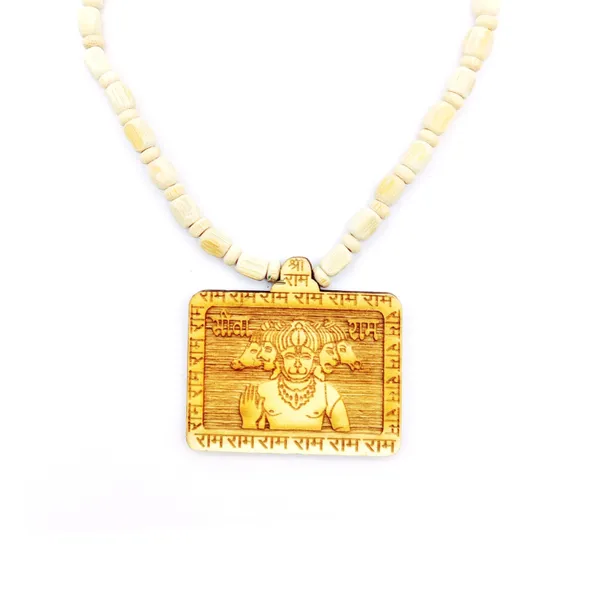 Wooden_Carving_Panch_mukhi_Hanuman_ji_Pendant_with_Mala_(5F.H.W1)
