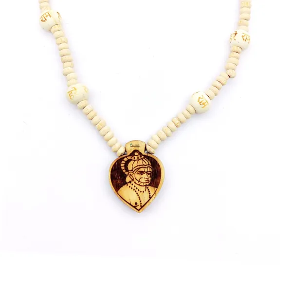 Wooden_Carving_Hanuman_ji_Shree_bageshwar_Balaji_dham_sita_ram_Handmade_Locket/pendant_with_wood_Kanthi_Mala