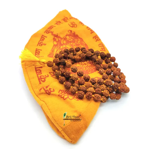 7-8mm_Panch_mukhi_rudraksha_jaap_japa_mala_108+1_Beads_5_face_rudraksha_with_Cotton_Gaumukhi_bag_jholi