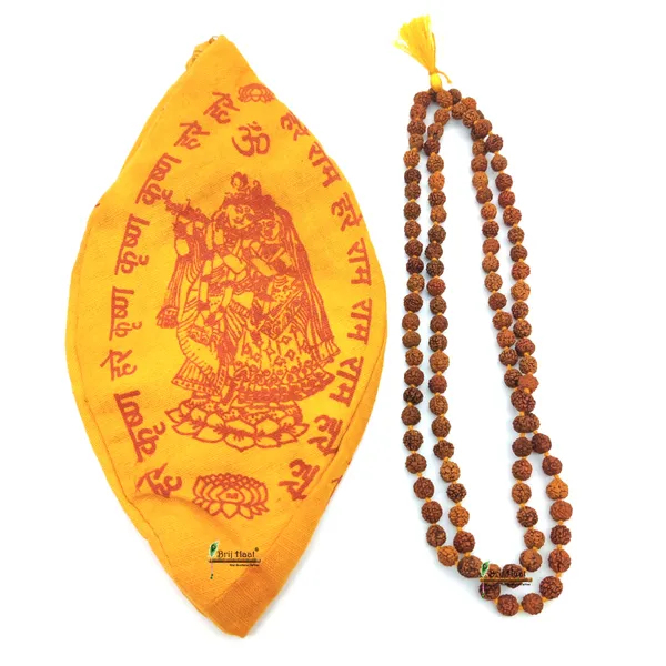 7-8mm_Panch_mukhi_rudraksha_jaap_japa_mala_108+1_Beads_5_face_rudraksha_with_Cotton_Gaumukhi_bag_jholi
