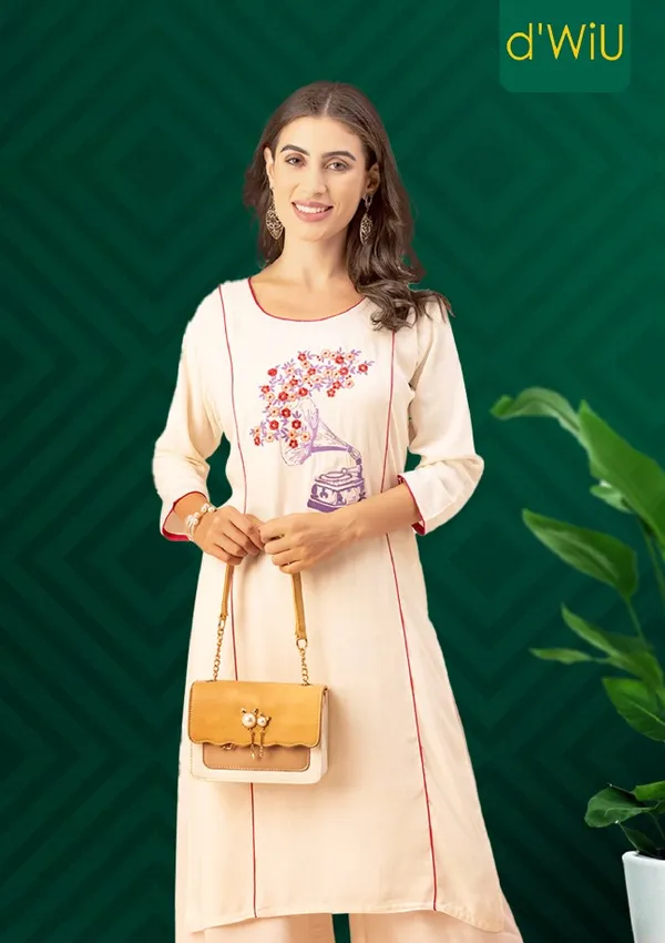Off_White_Rayon_Women_Kurta,_Stylish_Embroidery_Work