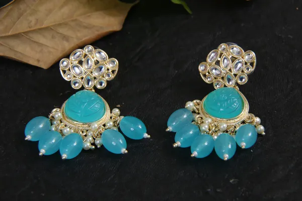Kundan_Earrings,_Dangler_Earrings_for_Women_-01_Pair_-_Turquoise_Blue