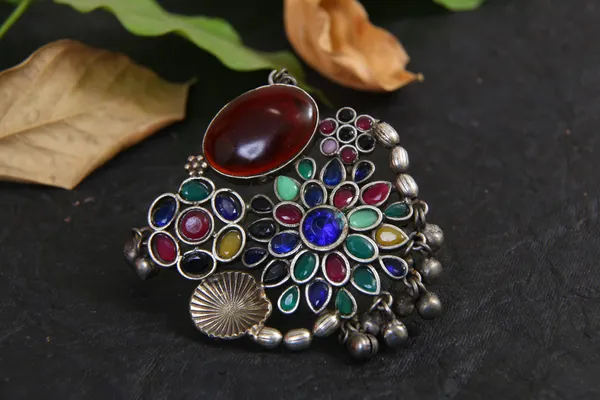 Oxidised_Stone_Studed_Ring_for_Women_-01_Piece_-_Multi_Color