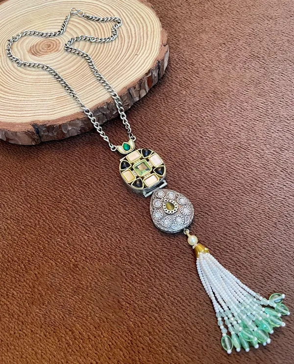Pendant_Studded_with_Semi_Precious_Stones_for_Women_-01_Piece_-_Multi_Color