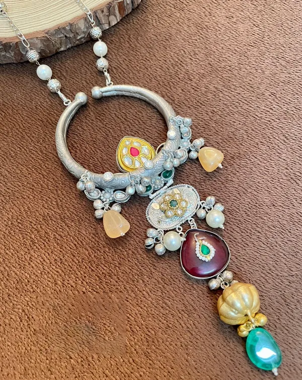 Pendant_Studed_with_Semi_Precious_Stones_for_Women_-01_Piece_-_Multi_Color