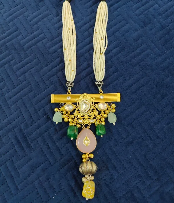Necklace_studded_with_Semi_Precious_Stones_for_Women_-01_Piece_-_Nude_Pink