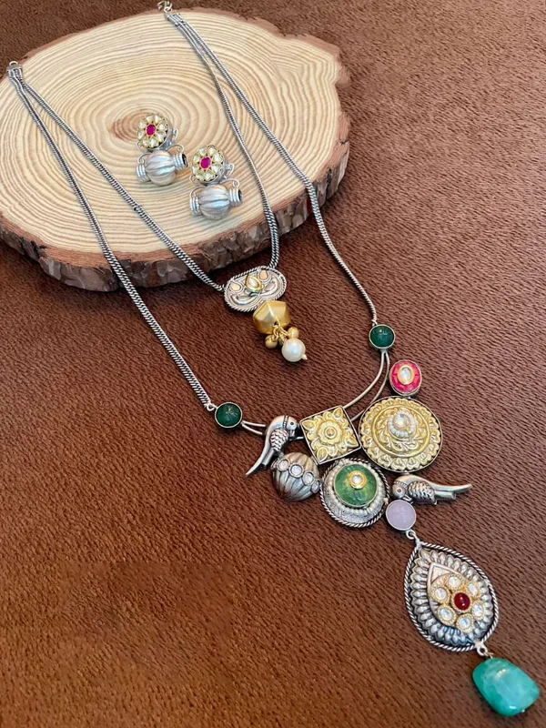 Necklace_with_Earrings_studded_with_Semi_Precious_Stones_for_Women_-01_Set_-_Sea_Green