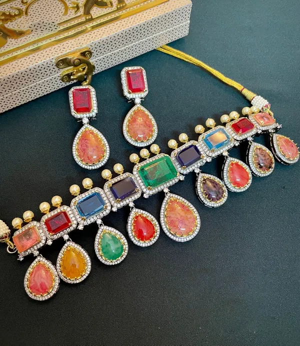 Doublet_Necklace_with_Earrings_studded_with_Semi_Precious_Stones_for_Women_-01_Set_-_Multi_Color