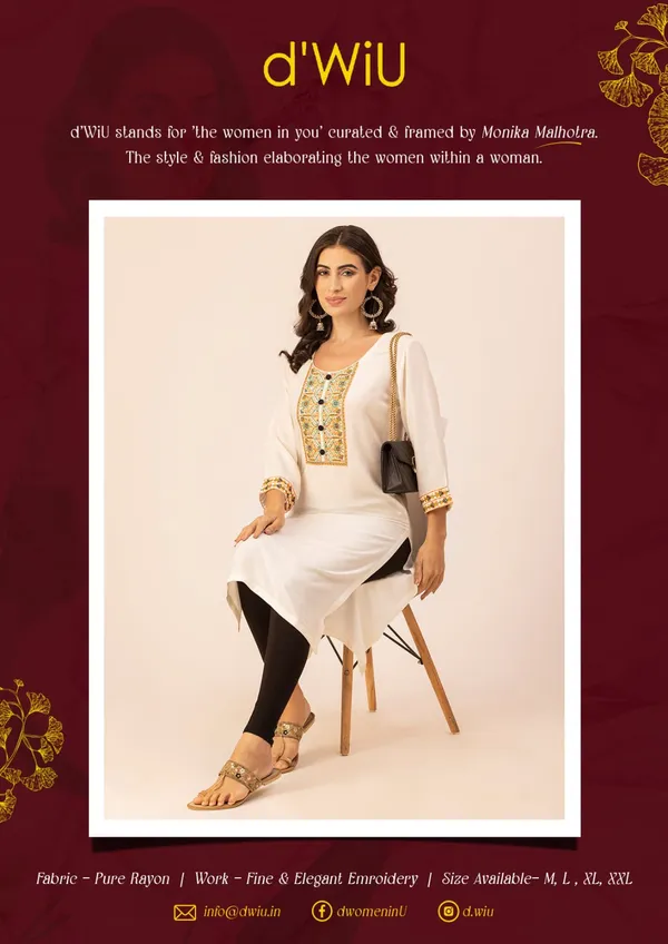 Off_White_Rayon_Women_Kurta,_Colourful_Embroidery_Work