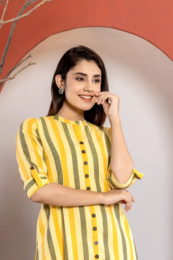 Classic_A-_Line_Yellow_Kurti_Pants_Set
