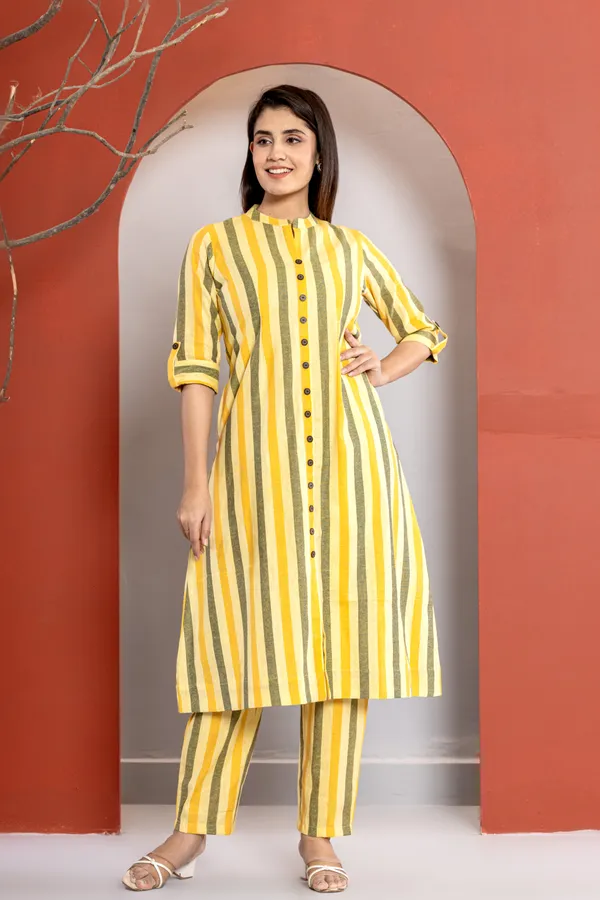 Classic_A-_Line_Yellow_Kurti_Pants_Set