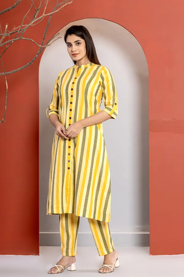 Classic_A-_Line_Yellow_Kurti_Pants_Set