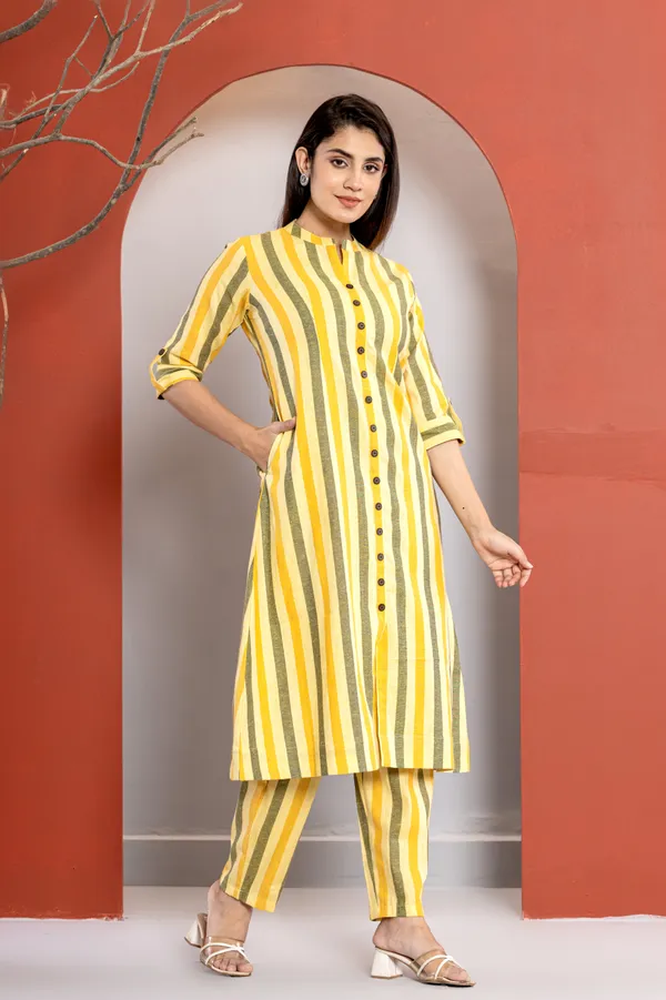 Classic_A-_Line_Yellow_Kurti_Pants_Set
