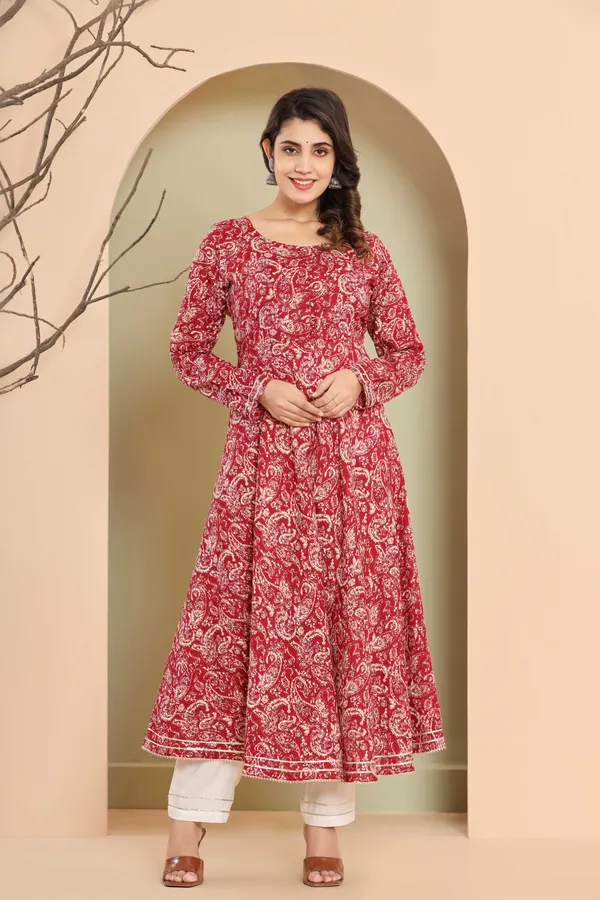 Reyon_Printed_Flair_Wine_Gown_with_pant