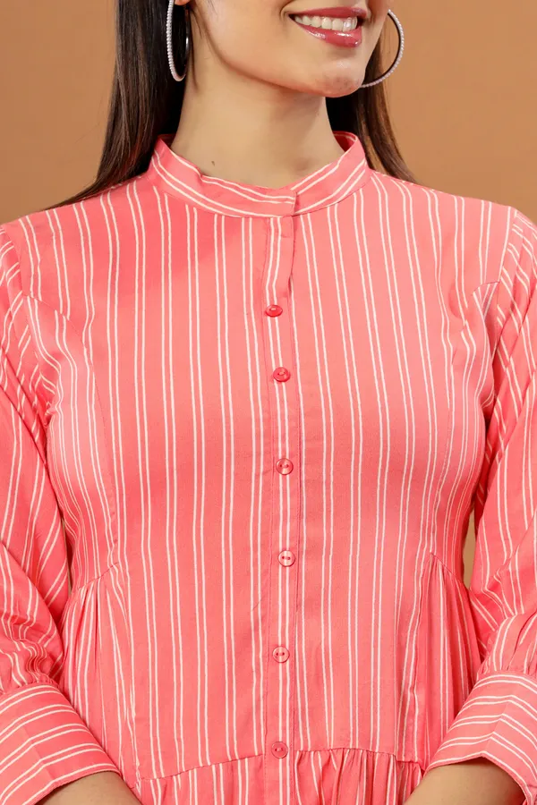 Reyon_Printed_Western_Pink_Dress