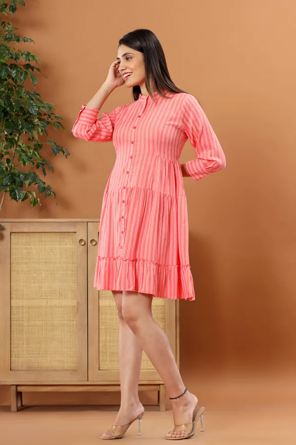 Reyon_Printed_Western_Pink_Dress