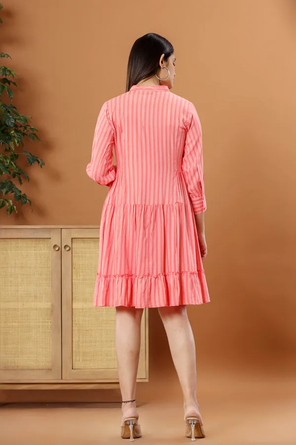 Reyon_Printed_Western_Pink_Dress