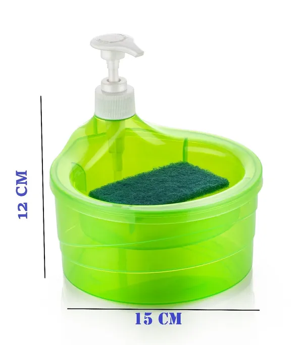 2_in_1_Double_Layer_Liquid_soap_Dispenser_with_Pump_and_Sponge_(Green_Pack_of_2)