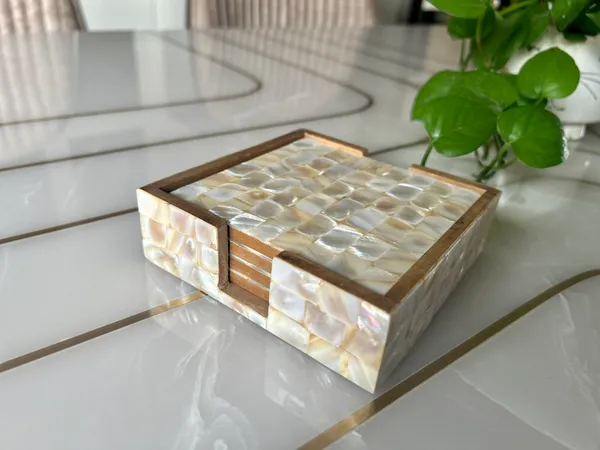 White_Mother_of_Pearl_Coasters