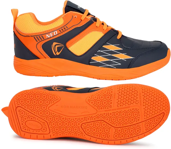 Orange_Synthetic_Leather_Non-Marking_Power_Cushion_Training_Shoes