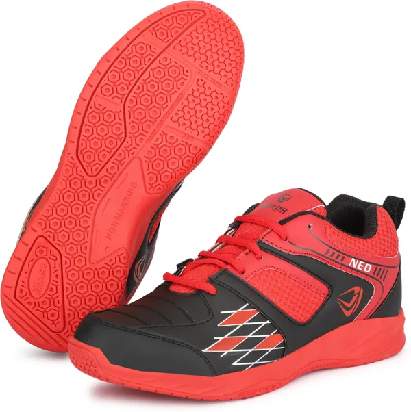 Red_Synthetic_Leather_Non-Marking_Power_Cushion_Training_Shoes