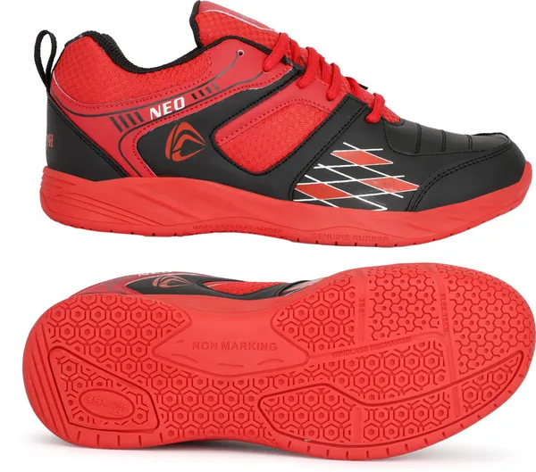 Red_Synthetic_Leather_Non-Marking_Power_Cushion_Training_Shoes