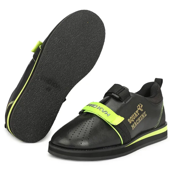 PRO_KVH_Weightlifting_Squat_Shoes,_Deadlift_Shoes,Weight_Lifting_Shoes_for_Heavy_Lifting_Weight_Training,Fitness_Cross-Trainer_Barefoot_&_Minimalist_Sneakers_Gym_Training_Shoes_for_Men_Black-Parrot_(12UK/IND)
