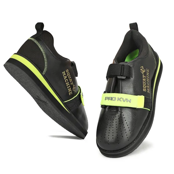 PRO_KVH_Weightlifting_Squat_Shoes,_Deadlift_Shoes,Weight_Lifting_Shoes_for_Heavy_Lifting_Weight_Training,Fitness_Cross-Trainer_Barefoot_&_Minimalist_Sneakers_Gym_Training_Shoes_for_Men_Black-Parrot_(12UK/IND)
