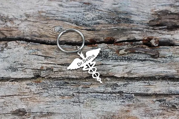 Doctor_Logo_with_Name_Customized_Keychain_(Pack_Of_2_Piece)