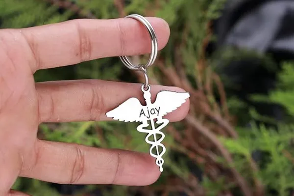 Doctor_Logo_with_Name_Customized_Keychain_(Pack_Of_2_Piece)