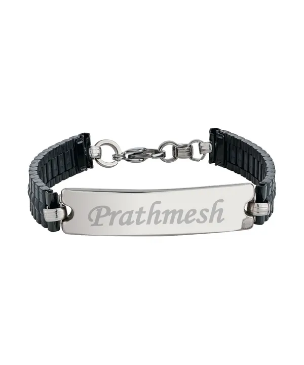 Multicolor_Black_Steel_Name_Engraved_Men'S_Bracelet_I_Personalised_Mens_Steel_&_Silver_Tone_Flat_Engraved_Bracelet_-_Gift_For_Men_-_Birthday,_Valentine,_Friendship_Day