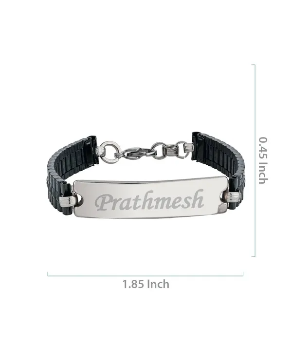 Multicolor_Black_Steel_Name_Engraved_Men'S_Bracelet_I_Personalised_Mens_Steel_&_Silver_Tone_Flat_Engraved_Bracelet_-_Gift_For_Men_-_Birthday,_Valentine,_Friendship_Day