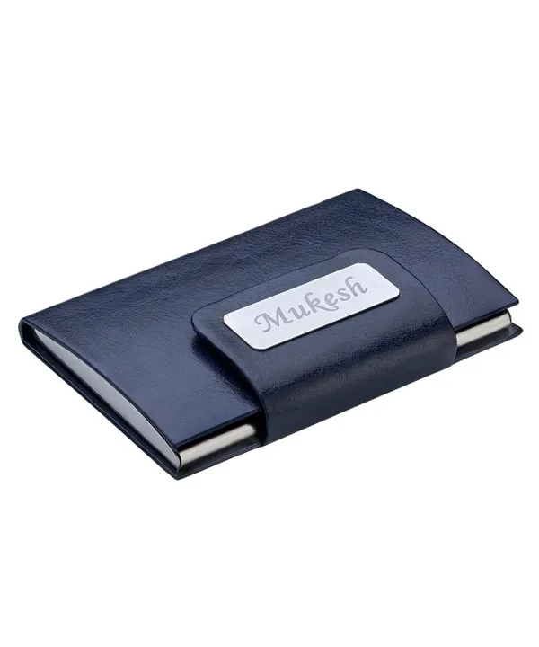 Premium_Magnetic_Card_Holder_Blue_Color_(5_To_10_Cards_Carries)_With_Name_Engraved_For_Men_&_Women