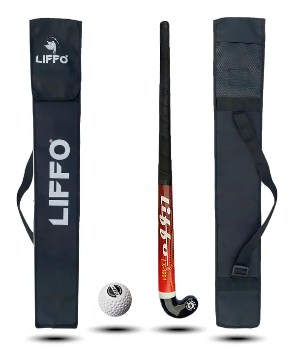 Red_LX-1001_Hockey_Sticks_For_Men_And_Women_Practice_And_Beginner_Level_With_1_Ball_And_1_Cover_(L-36_Inc)_Red