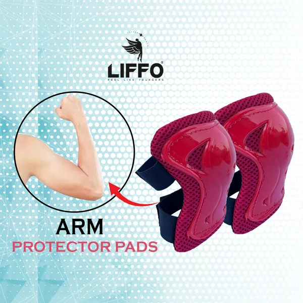 Liffo®_Protective_Skating_Guard_Kit_for_Skating,_Cycling,_Running_for_Kids,Boys,Girls,(6-18_years)_(Red)