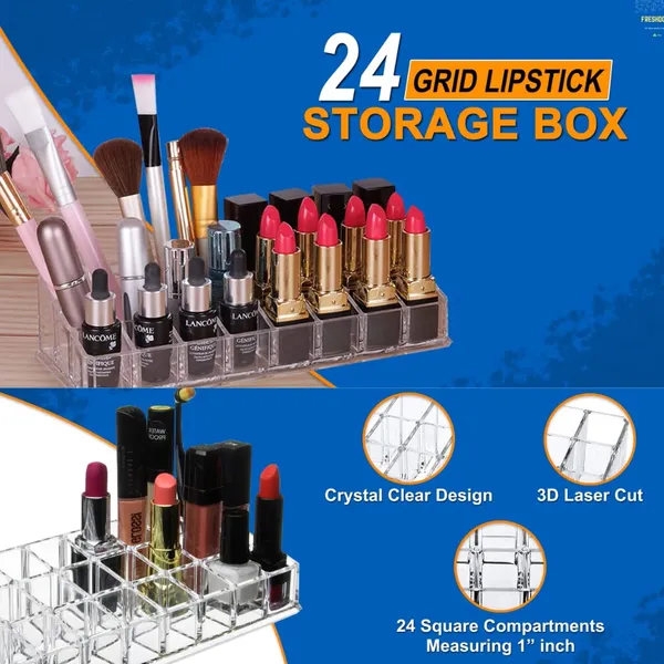 Transparent_Cosmetic_Organiser_Lipstick_Holder_Nailpaint_Storage_Box_with_Cosmetics_Organizer_24_Grid_for_Dressing_Table,_Women_(FDCO23T)(Acrylic)