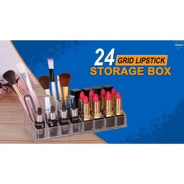 Transparent_Cosmetic_Organiser_Lipstick_Holder_Nailpaint_Storage_Box_with_Cosmetics_Organizer_24_Grid_for_Dressing_Table,_Women_(FDCO23T)(Acrylic)
