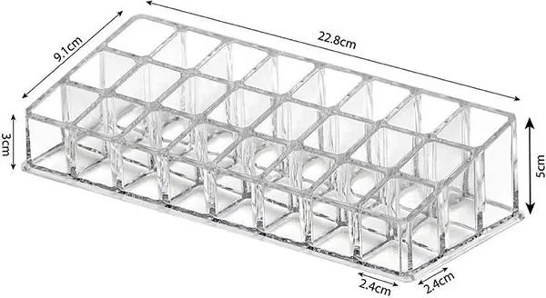 Transparent_Cosmetic_Organiser_Lipstick_Holder_Nailpaint_Storage_Box_with_Cosmetics_Organizer_24_Grid_for_Dressing_Table,_Women_(FDCO23T)(Acrylic)