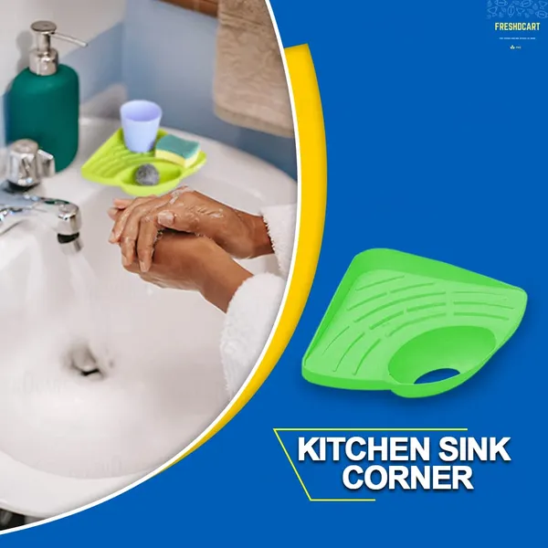 Kitchen_Sink_Corner_Tool_with_Tray_Storage_Organizer_Rack_for_Soap_Dish_Wash_Basin_(Plastic,_Green),_Pack_of_1