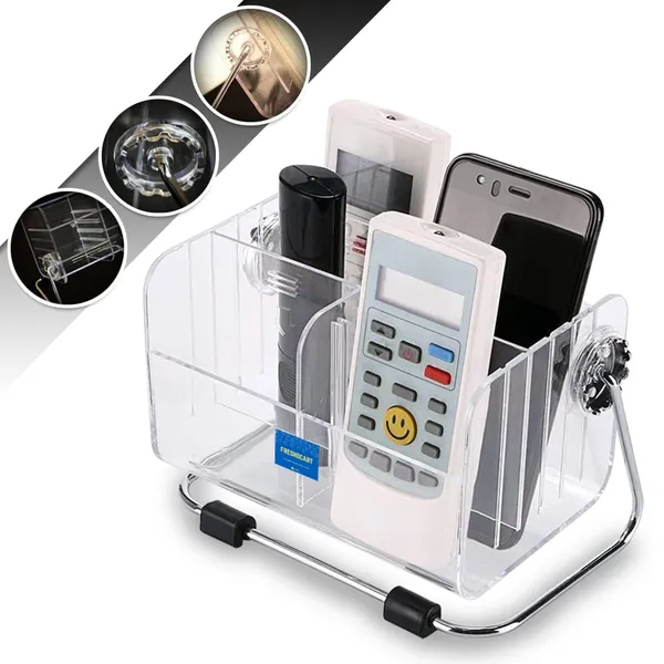 TV-AC_Remote_Organiser_Stand_Holder_with_Plastic_Desk_Organizer_Stylish_Pen_Makeup_Mobile_6-Slot_Shelf_Stackable_Storage_Acrylic_Box_for_Men_Women_Home_Study_Table