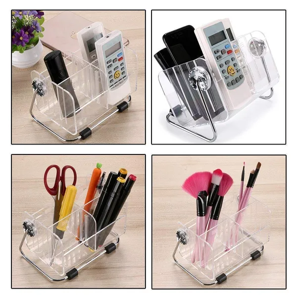 TV-AC_Remote_Organiser_Stand_Holder_with_Plastic_Desk_Organizer_Stylish_Pen_Makeup_Mobile_6-Slot_Shelf_Stackable_Storage_Acrylic_Box_for_Men_Women_Home_Study_Table