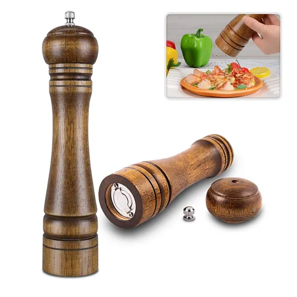 Freshdcart Wood Salt and Pepper Grinder Spice Crusher Solid Wooden