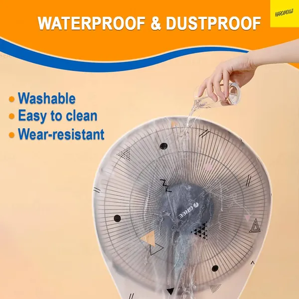 Karomouj_Waterproof_Dustproof_Washable_Fan_Cover_with_Adjustable_Node,_Standing_Round_Fan_Protective_Cover,_(Multicolor,_Pack_of_1)