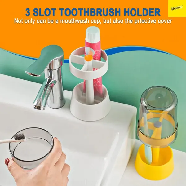 2_in_1_Toothbrush_Holders_|_Toothbrush_Organizer_|_Multifunctional_Toothpaste_Stand_with_3_compartments_&_Cover,_for_Easy_Bathroom_Storage_(Multicolor,_Pack_of_1)