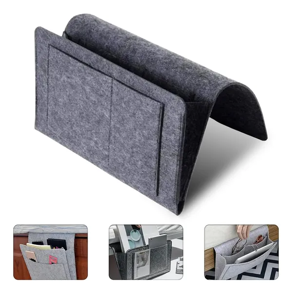 Bedside_Pocket_Caddy_Bed_Organizer,_Pocket_Organiser_Inside_with_5_Pockets_for_Organizing_Tablet_Magazine_Phone_Small_Things_Holder_(Grey,_Pack_Of_1)