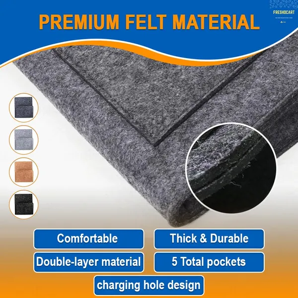 Caddy_Bedside_Storage_Organizer,_Felt_Hanging_Organiser_with_Felt_&_5_Pockets_for_Remote_Control,_Tablet,_Laptop,_Glasses,_Mobile_Phone,_Book,_Magazines_(Grey,_Pack_of_1)